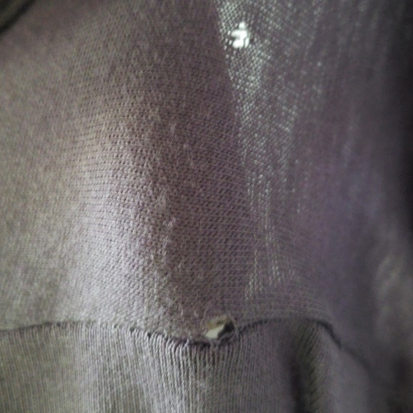 Cato gray waterfall open front  cardigan with black print and shawl collar - Picture 4 of 5